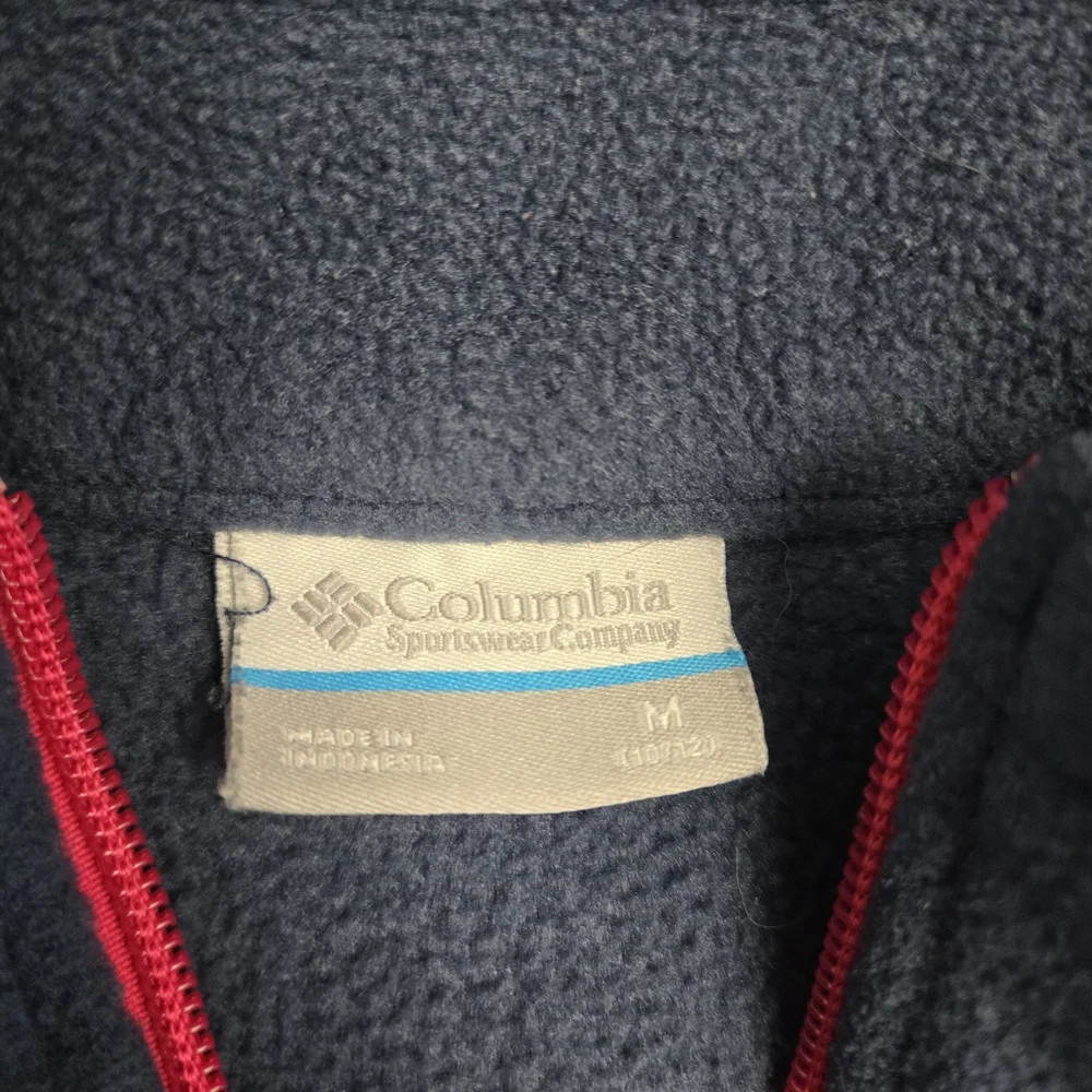 Columbia Fleece Jacket - Navy Blue w/ Hot Pink Zip (Youth M 10/12)